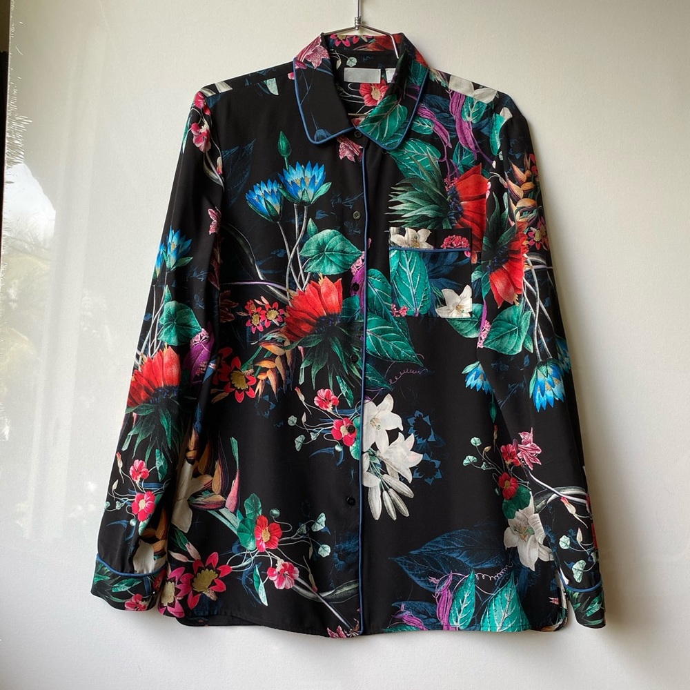 Carlisle Flower Print Silk Blouse